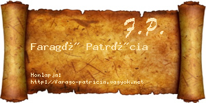 Faragó Patrícia névjegykártya